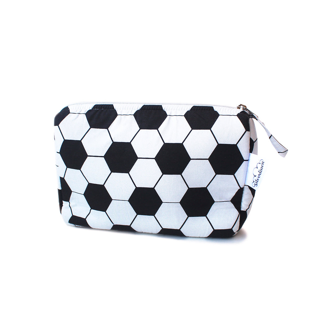 Multipurpose Pouch with Waterproof Lining || Stationery Pouch, Toiletries Pouch, Accessories Pouch - Football Set of 2