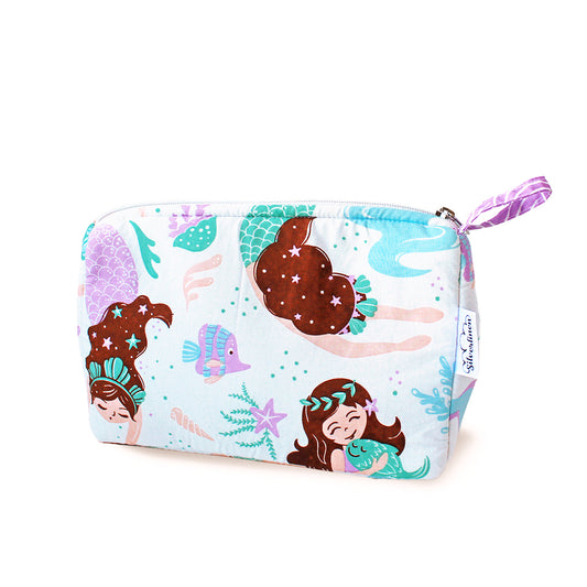 Multipurpose Pouch with Waterproof Lining || Multipurpose, Stationery Pouch, Toiletries Pouch, Accessories Pouch - Mermaid