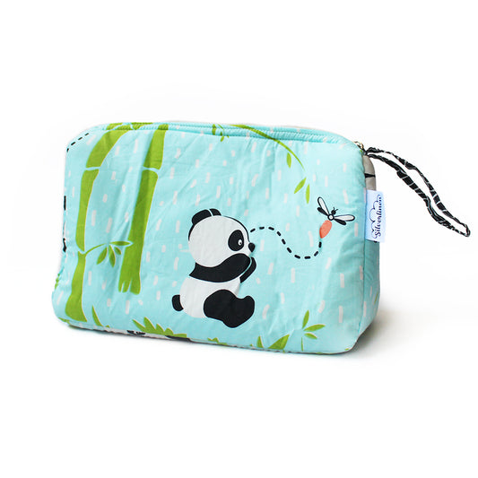 Multipurpose Pouch with Waterproof Lining || Multipurpose, Stationery Pouch, Toiletries Pouch, Accessories Pouch - Panda Village, Blue