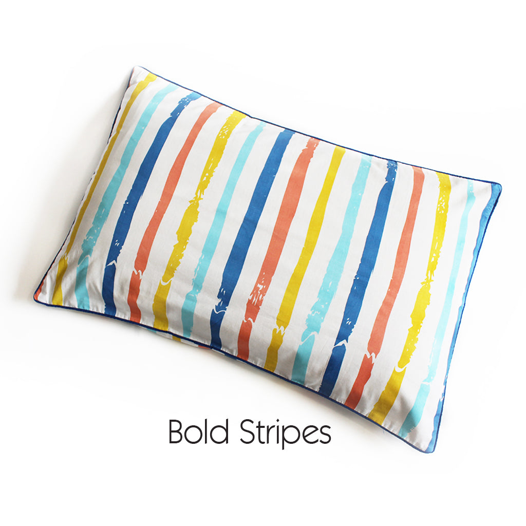 100% Cotton Single Pillow Cover with Piping (PILLOW NOT INCLUDED)  || Fits All Standard Size Pillows, Back Flap Closure