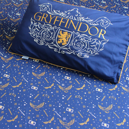 Official Harry Potter 100% Cotton Bedsheet with Pillow Cover - Gryffindor - Single/Double/King (Can be Personalised)